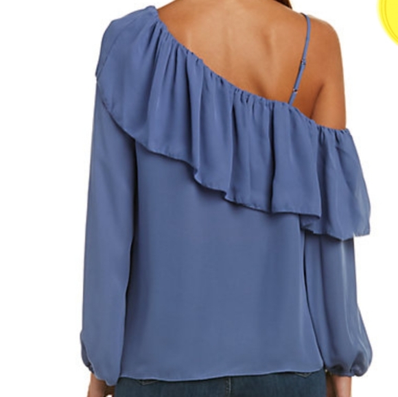 Parker blue one shoulder blouse - Picture 2 of 8